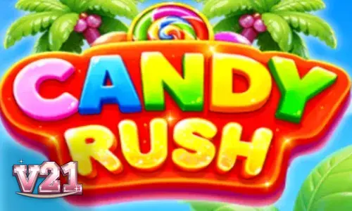 Tampilan visual cerah dan penuh permen dari slot Candy Rush
